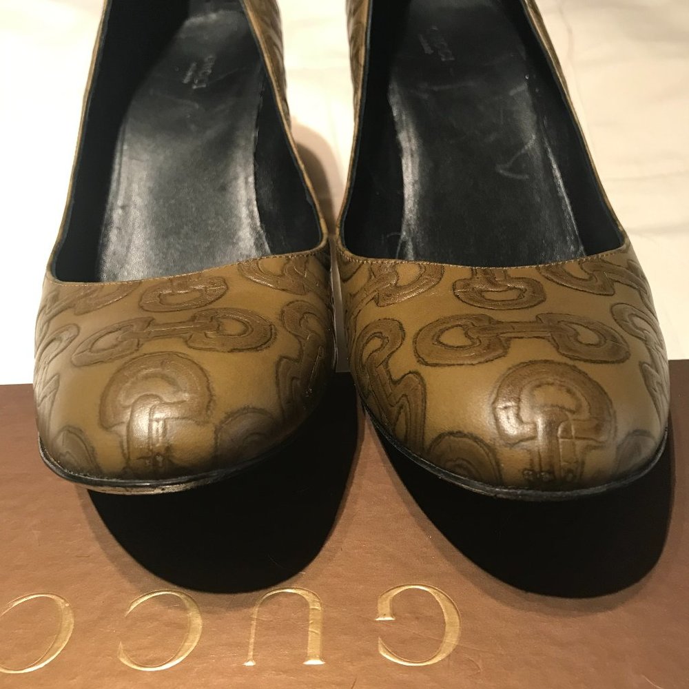 Gucci Luxury Leather Shoes  Olive/Mustard  Italy - Picture 8 of 8